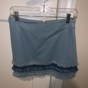 Lulus ruffled denim skirt